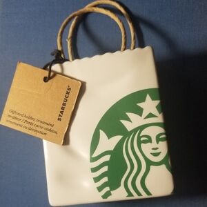 NWT STARBUCKS Ceramic Mini Tote Bag - Gift card holder/Ornament/Decor LE 2018
